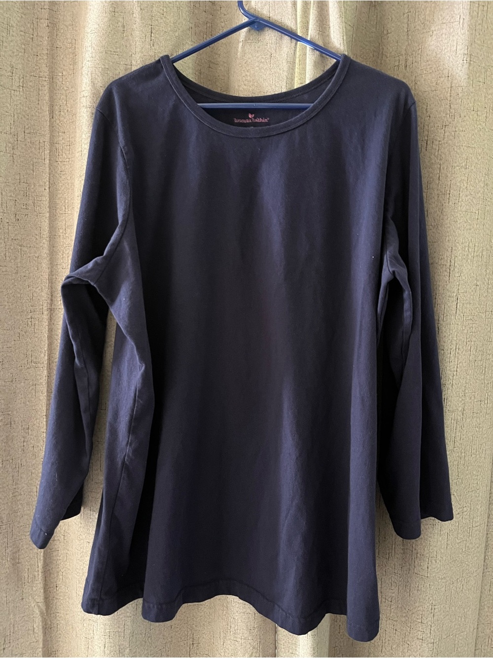 Woman Within Black Crew Neck Long Sleeve Tee